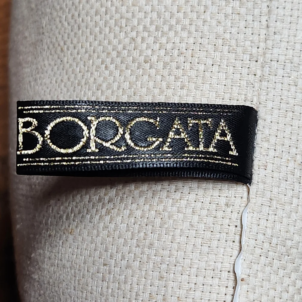 Borgata Linen-Look Ruffle Rosette Accent Pillow ~15